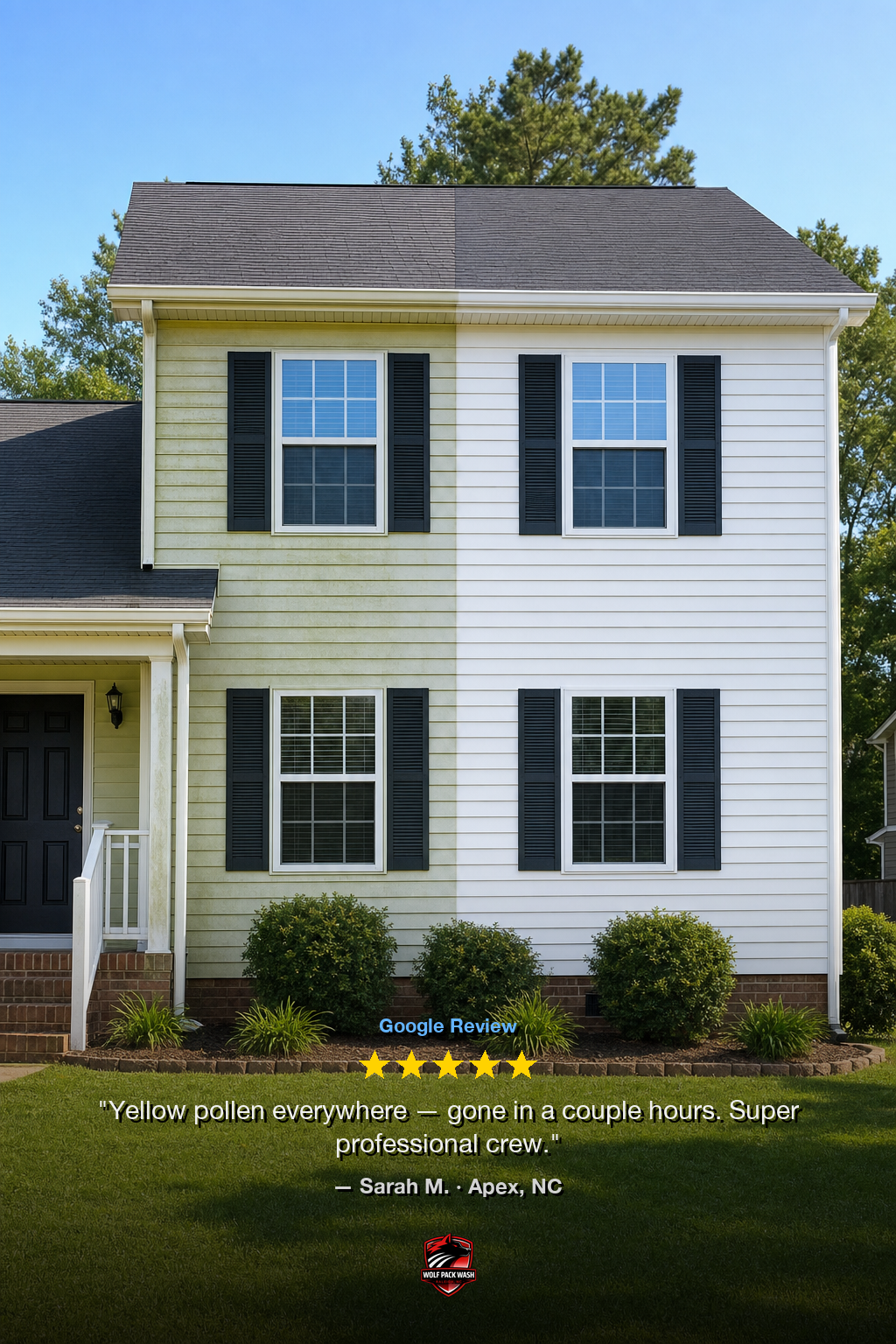 House wash before and after — dramatic transformation
